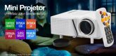Mini projetor LCD com controle remoto e entrada para computa